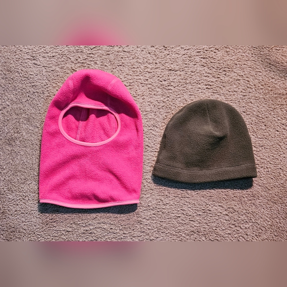 Kids Pink and ARMY green Fleece Balaclava Set